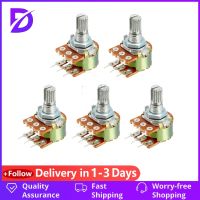 5PCS WH148 1K 5K 10K 50K 100K 500K 1M Ohm 15mm 6Pin Shaft Amplifier Dual Linear Taper Rotary Potentiometer Resistors for Arduino