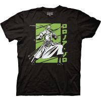 แฟชั่นผู้ชายผ้าฝ้ายเต็มรูปแบบ Cotton เสื้อ ยืด ผ้า มัด ย้อม Ripple Junction One Piece Zoro Shirt, Short-Sleeve Graphic T-Shirt for Men