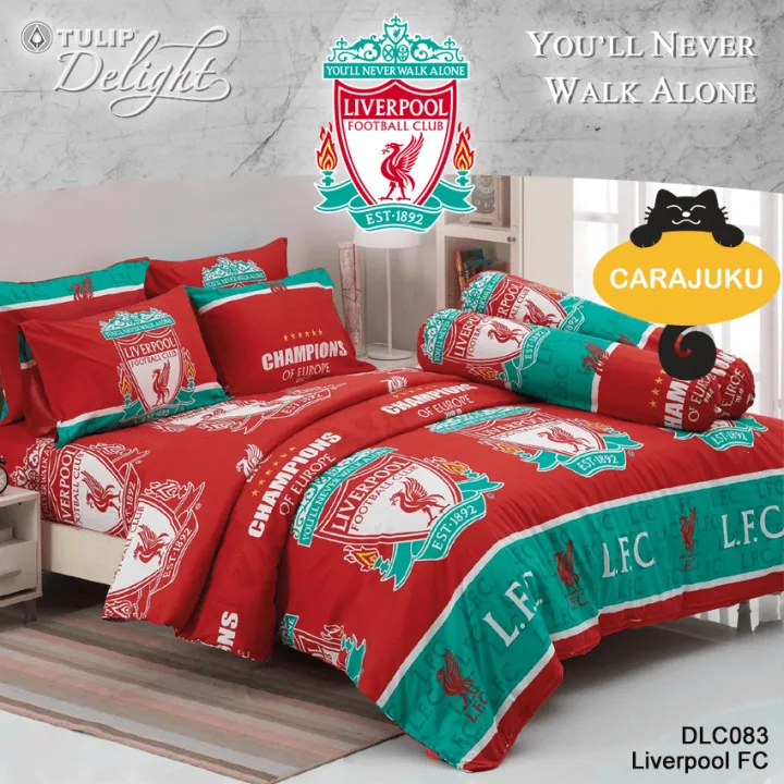 tulip-delight-ชุดผ้าปูที่นอน-ผ้านวม-5-ฟุต-ลิเวอร์พูล-liverpool-dlc083-สีแดง-ชุด-6-ชิ้น-ทิวลิป-ผ้าปู-ผ้าปูที่นอน-ผ้าปูเตียง-หงส์แดง-ลิเวอร์