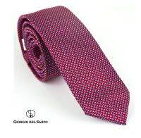 Giorgio Del Sarto Necktie 6 cm Red with Fabric Texture เนคไทสีแดงมีเท็กเจอร์