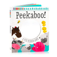 Peekaboo! Baby town hide and seek Book English original picture book imitating small animals with mirrors visual ability training children enlightenment cardboard picture book parent-child interaction