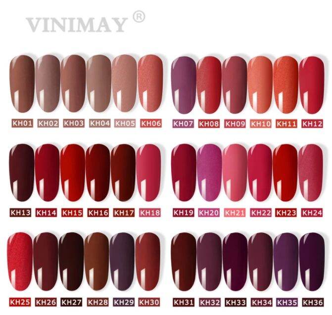 พร้อมส่ง-สีทาเล็บ-ยาทาเล็บ-vinimay-ของแท้-100-ขวดแดง-เซ็ท-a-1-18สี-ขนาด-15ml-by-vnm-thailand