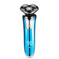 เครื่องโกนหนวดไฟฟ้ามีดโกนสำหรับผู้ชาย 4 in 1 Rotary Shaver Beard Trimmer Wet Dry Shaver EU Plug 220V