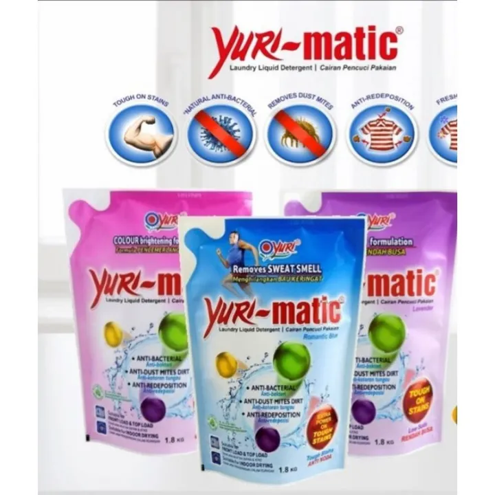 The new 2022 Yuri matic Laundry Liquid Detergent 1.8kg Lazada
