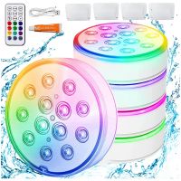❉ New USB Rechargeable Pool Light Waterproof LED RGB RF Remote Control Diving Light Swimming Pool Underwater Decorative Lamp