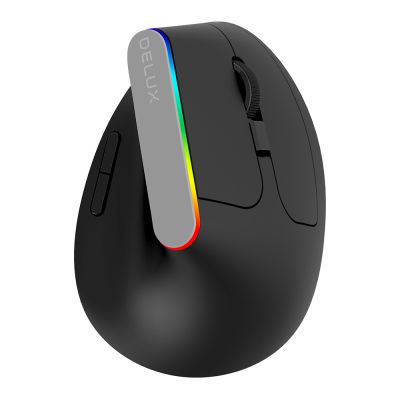 Delux M618C Wireless Mouse Ergonomic Vertical 6 Buttons Gaming Mouse RGB 1600 DPI Optical Mice With For PC Laptop