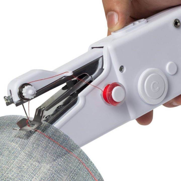 จักรเย็บผ้าไฟฟ้ามือถือ-จักรเย็บผ้ามือ-จักรเย็บมือ-จักรเย็บผ้าไฟฟ้ามือถือ-จักรเย็บด้วยมือไฟฟ้า-handy-stitch-ขนาดพกพา-ใช้ถ่าน-aa-x-4-ก้อน-beautiez