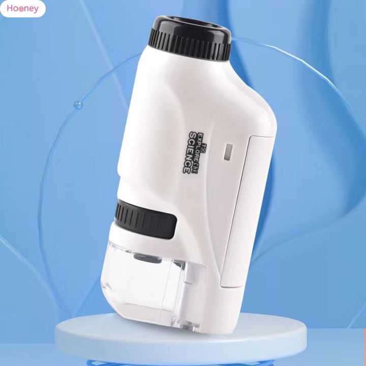 hooney-กล้องจุลทรรศน์มือถือสำหรับเด็ก-กล้องจุลทรรศน์ขนาดเล็กเด็กมีไฟ-led-สำหรับเล่นกลางแจ้งในร่ม