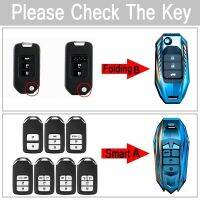 ปลอกกุญแจรีโมทรถยนต์ / Zinc Alloy Car Remote Key Case Cover For Honda Civic Accord CRV HR-V City Odyssey Fit Freed 2016 2017 2018 2019TH