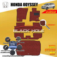 Honda Odyssey ปี 2013 - ปี 2016 พรมรถยนต์Odyssey พรมเข้ารูป คอยล์ ซิสเทิมแมต เย็บขอบ Blackhole Curl System Mat Edge (เต็มคัน)