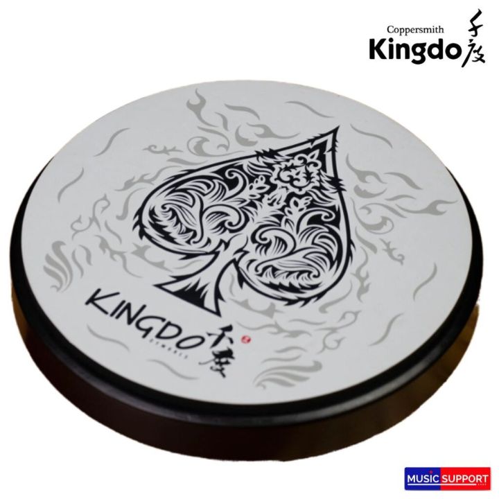 kingdo-แผ่นซ้อมกลอง-practice-pad-6-ลายโพธิ์ดำ