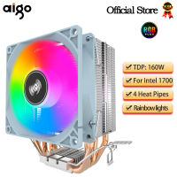 Aigo CPU Cooler 2 4ท่อความร้อน PC หม้อน้ำ3PIN ระบายความร้อน PWM พัดลม Rgb เงียบสำหรับ In 1700 1150 1155 1156 1366 AM2AM3AM4 AMD