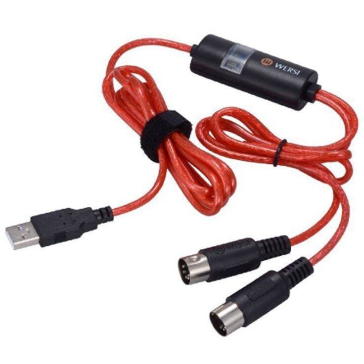 WERSI 5Pin Midi to USB InOut Cable Adapter Converter for Windows Mac