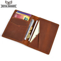 Royal Bagger ใหม่ Retro กระเป๋าสตางค์สั้นสำหรับผู้ชาย Grazy Horse หนัง Simple Casual Card Holders