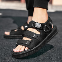 Summer Mens Platform Sandals Outdoor Breathable Velcro Beach Sandals Mens Light Ankle Strap Sandalies Casual Non-slip Shoes