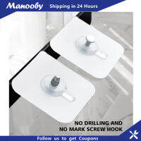 Manooby สติกเกอร์สกรูไม่มีการทำเครื่องหมาย5/10ชิ้นชั้นวาง Dudukan Bingkai Foto ที่แขวนตกแต่งผนังตะขอวาดมีกาวในตัว