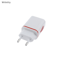 Witkitty อะแดปเตอร์ไฟ2A 5V แบบสองพอร์ต USB ที่ชาร์จไฟ LED แบบหยดน้ำสามารถใช้ได้กับโทรศัพท์ปลั๊กแบบยุโรป