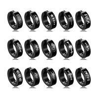 ต่างหู ไม่ต้องเจาะหู ตุ้มหู Punk Style Titanium Steel Men Women Round Ear Clip - 1 ข้าง