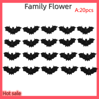 Family Flower Flash Sale ค้างคาวพลาสติกเหมือนจริงสำหรับฮาโลวีน20ชิ้นค้างคาวจำลองของเล่นหากินตกแต่ง