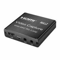 USB 2.0 4K HDMI Video Capture Card Mic In Audio Out TV Loop HD 1080p Game Capture Card Live Streaming Box Video Recording Plate Adapters Cables