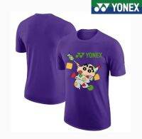 YONEX เสื้อยืดลายอักษรจีนแบดมินตันใหม่เสื้อกีฬาแขนสั้นสำหรับทั้งหญิงและชายเสื้อยืดลายอักษรจีนแบดมินตันใหม่หลวมและใส่สบายเสื้อผ้าลำลองในชีวิตประจำวัน