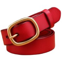 【YD】 2020 designer belt for women high quality luxury real full grain genuine leather camel cowgirl 28mn red fashion 125cm