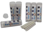 Bartovation Six Pack Restaurant Sanitizer Chlorine Test Paper, 10-200 ppm [6 Vials of 100 Paper Strips] 600