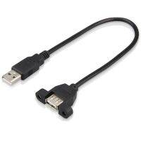 Usb 2.0สายพ่วงตัวผู้เป็นตัวเมียพร้อมตัวยึดแผงสกรูแผ่นฟอยล์หุ้มฉนวนสายไฟเคเบิลต่อยูเอสบีสำหรับแล็ปท็อปพีซี