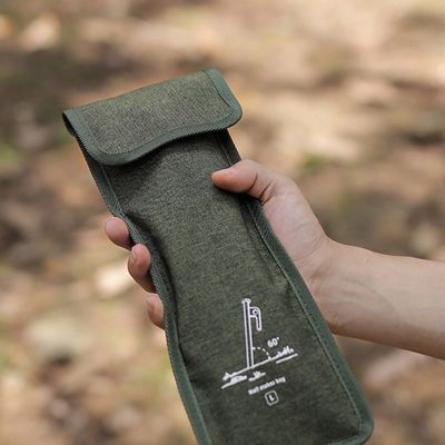 ；。‘【； Outdoor Camping Tent Pegs Storage Bag Oxford Cloth Hammer Wind Rope Accessories Storage Nail Supplies Travelling Tent Storage
