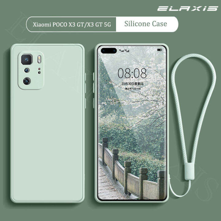 elaxis-สำหรับ-xiaomi-poco-x3-gt-poco-x3-gt-5g-เคสโทรศัพท์-straight-edge-liquid-เคสซิลิโคน-all-inclusive-เลนส์-drop-proof-ultra-บางสีทึบอ่อนซิลิโคนปกหลังโทรศัพท์