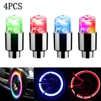 ๑ 4Pcs Colorful Car Tire Valve Caps LED Car Motorcycle Cycling Wheel Lantern Spokes Hub Tyre Lamp Wheel Caps Auto Tyre Accessories