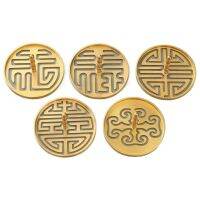 QICAI692 ของเก่าแบบโบราณ กลวงออก ทองแดงบริสุทธิ์ น้ำหอม Tuo ง่ายต่อการใช้ คุณภาพสูงมาก คลาสสิกคลาสสิก บัวบัวบัว ที่ปิดผนึกธูป แม่พิมพ์เครื่องหอม สคริปต์ผนึกกลิ่นหอม เครื่องหอมถนน