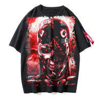 Terminator เสื้อยืดชายแขนสั้นสำหรับสตรี Tees เสื้อยืดสีดำสำหรับทั้งหญิงและชายแขนสั้นวัยรุ่น Streetwear Harajuku Ripped กราฟิกพิมพ์เสื้อ