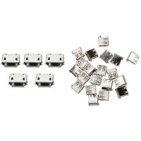 20 USB Female Type a 4-Pin DIP Right Angle Plug Jack with 50Pcs Micro-USB Type B Female 5Pin SMT Socket Jack Connector