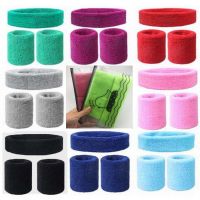 2Pcs Sport Wristbands 1Pcs Headband Towel Sweatband Set For Yoga Basketball Tennis Fitness Run Head Band Wrist Brace Protector