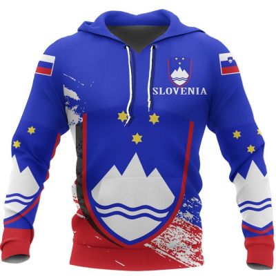 Slovenia Flag and Emblem Pattern Hoodies For Male Loose Mens Fashion Sweatshirts Boy Casual Clothing Oversized Streetwear
