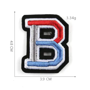 A-Z Big Size Letter Patches for Clothing Blue Color Iron on