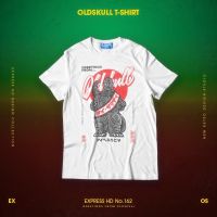 เสื้อยืด สีขาว ยี่ห้อ OLDSKULL ลาย Greetings Godzilla