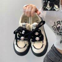 COD DSFGRTUTYIII High-Value Cute Little Panda Canvas Board Shoes Female Summer New Style Thick-Soled Breathable Versatile Student Trendy