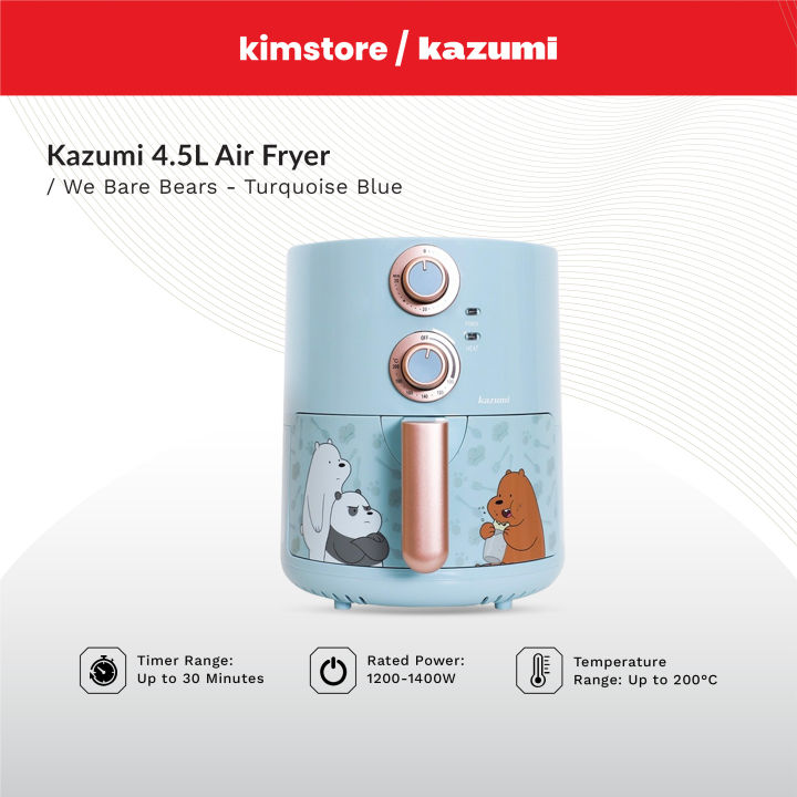 Kazumi We Bare Bears 4.5L Air Fryer - Turquoise Blue