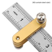 Steel Ruler Positioning Block Brass Scriber Line Marking Gauge For Ruler Locator DIY Woodworking Scriber Gaug Measuring Tools