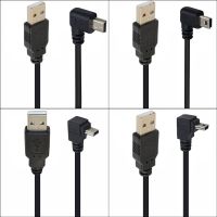 Kabel USB Mini tipe A ke Mini 5Pin kabel USB Tipe A ke Mini 5Pin sudut kanan sinkronisasi pengisian daya 0.25M 0.5M 1.5M 3M untuk GPS MP3