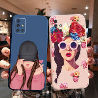 เคสโทรศัพท์สำหรับ Samsung Galaxy A12 A32 4G A52 A42 A72 5G A71 A51 A31 A11 A21S A02S A20S A10S แฟชั่นน่ารักการ์ตูนสาวรักสีดำเลนส์กล้องป้องกันกรอบขอบ