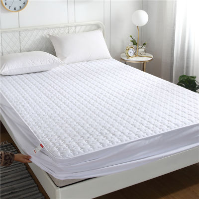 2021Bed Cover Solid Non-slip Mattress Protector with Elastic Band Sanding Breathable Linens Bed Mattress Cover Anti-mite&amp;Washable