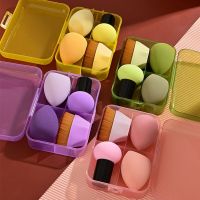 4Pcs Makeup Blender Sponge Cosmetic Puff Egg With Box Beauty Foundation Powder Blush Sponge Tool Dry Wet Usable Cushion Puffs