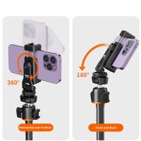 ’【‘【；=- New 360 Rotatable Phone Holder Tripod Mount With Cold Shoe For Mic Light DLSR Phone Clip For  14 13 12 Pro Max Smartphone