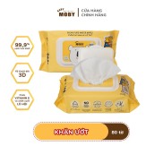 Khăn ướt Moby Baby không mùi, an toàn cho bé 80 tờ 1 gói