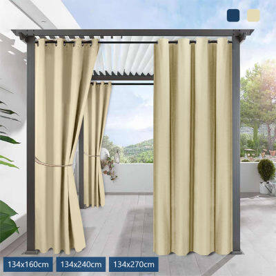 Outdoor Curtains Drape Blackout Pergola Curtain Indoor Outdoor Waterproof Patio Curtains Grommet Curtain Blackout For Gazebo Por