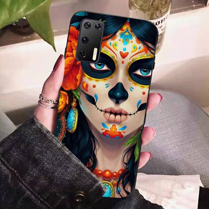 mexican-catrina-skull-girl-phone-case-for-samsung-a51-a30s-a52-a71-a12-for-huawei-honor-10i-for-oppo-vivo-y11-cover-phone-cases