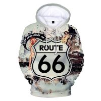 Sudadera con capucha 3D para hombre y mujer, prenda de vestir de alta calidad, estilo Hip hop, Ruta 66, Otoño, 2021